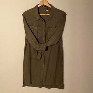 Silver Brand. Olive Green Shirt Dress Duster.